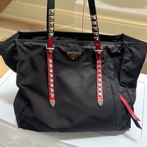 Prada black nylon tote